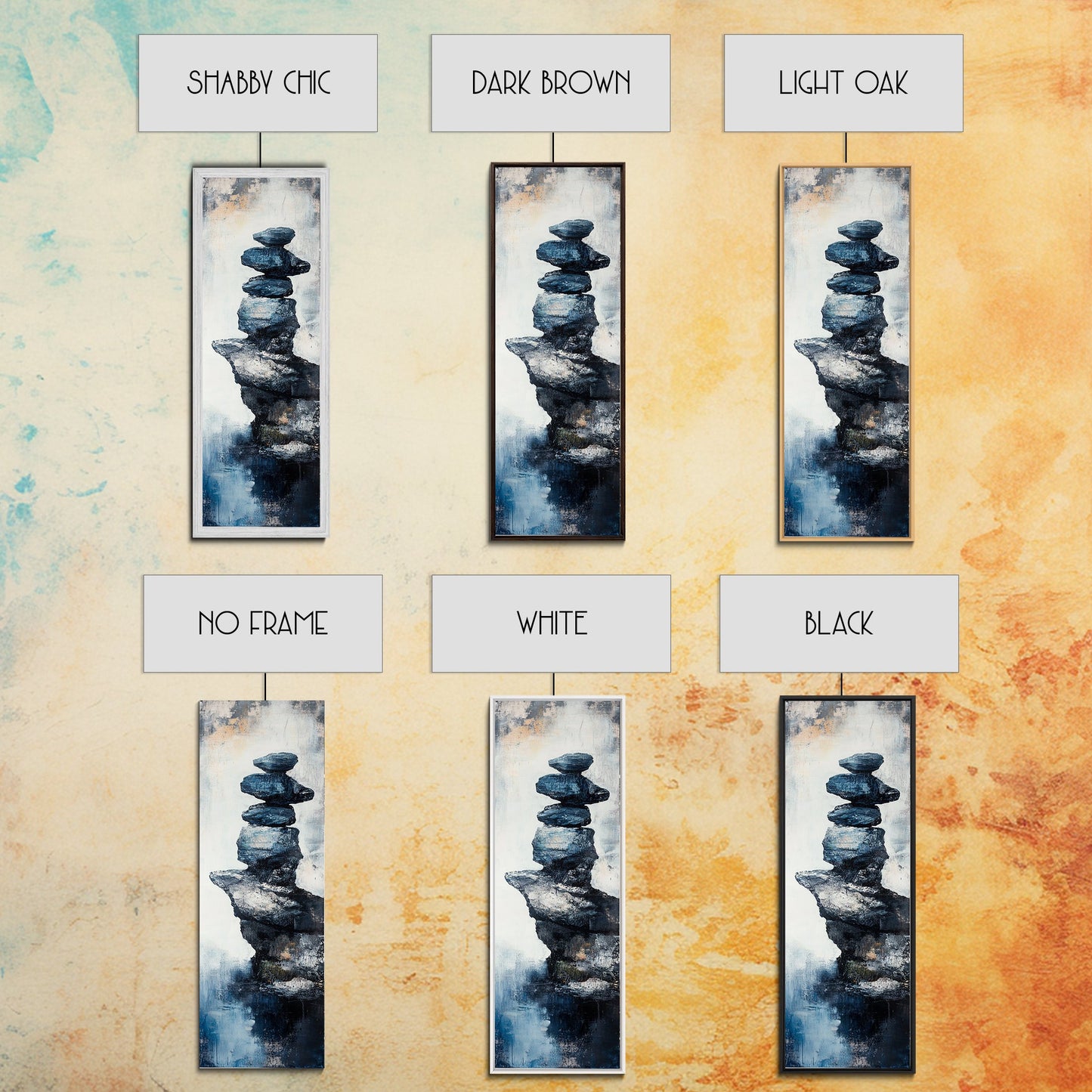 Stacked Rocks, wabi sabi art, zen wall art, minimalist art, sacred geometry wall art, framed canvas print, vertical wall art