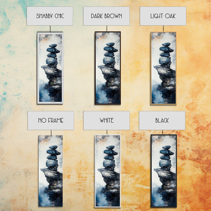 Stacked Rocks, wabi sabi art, zen wall art, minimalist art, sacred geometry wall art, framed canvas print, vertical wall art