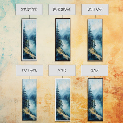 Misty Forest, lake Tahoe art, mountain painting, smoky mountain art, rustic decor, framed canvas print, landscape painting