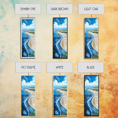 Coastal Shore, coastal landscape art, framed canvas print, Ireland painting, beach art, nautical decor, panoramic painting