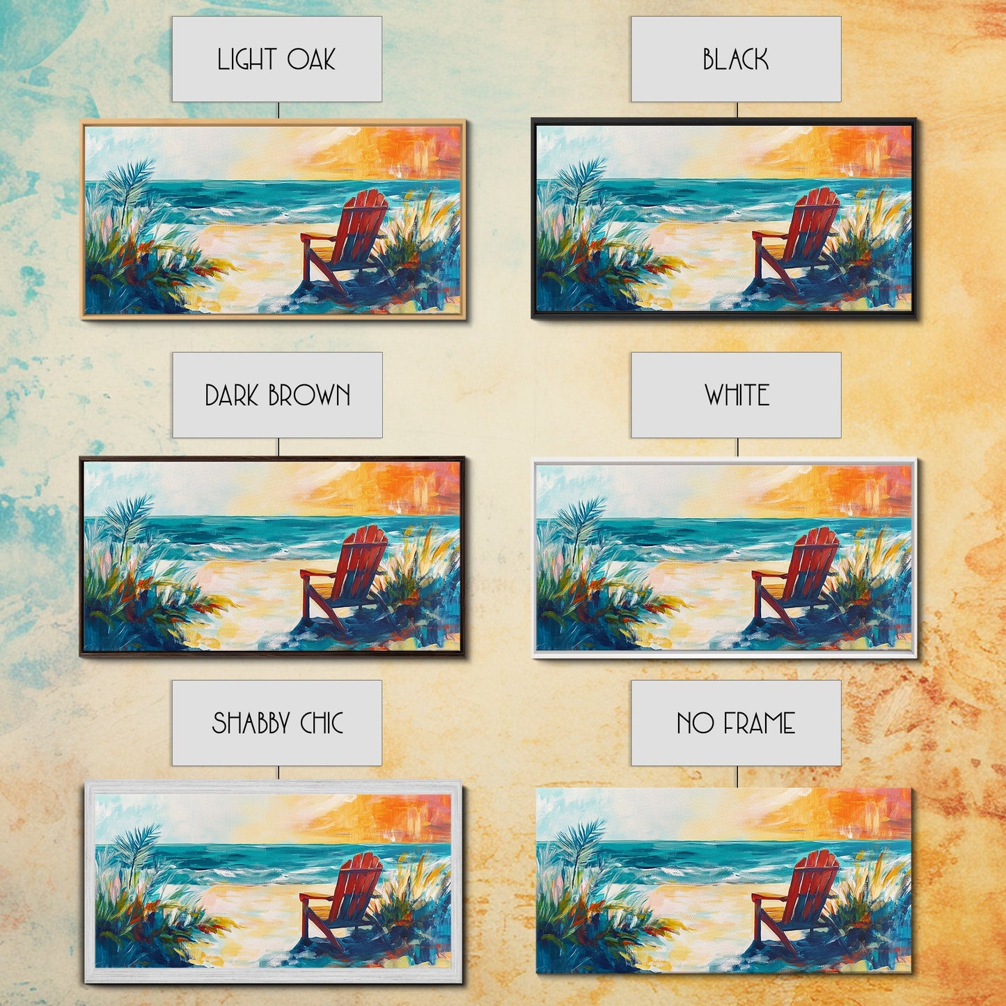 Beach Chair, Coastal Painting, Nautical Wall Art, Ocean Painting, Seascape Painting, Framed Canvas Print, Extra Wide Art, Coastal Decor