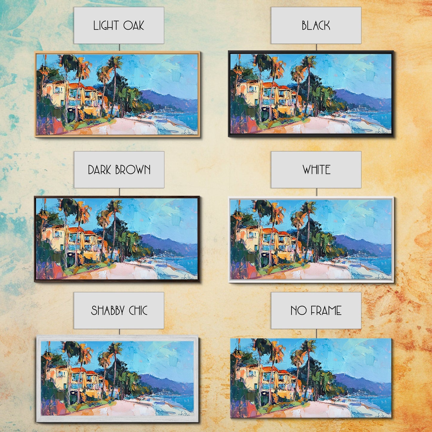 Beach House, Coastal Landscape Art, Framed Canvas Print, Hawaii Art, Coastal Wall Art, Surf Wall Art, Nautical Decor