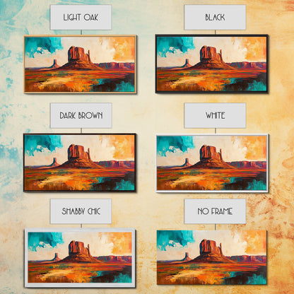 Südwestliche Landschaft, Joshua-Baum-Kunst, Wüstenmalerei, Wandkunst aus dem Südwesten, gerahmter Leinwanddruck, Berglandschaft, rustikale Wandkunst