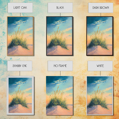 Beach Dune Painting, Coastal Landscape Art, Nautical Wall Art, Nature Wall Decor, Wabi Sabi Art, Framed Canvas Print, Bedroom Wall Art