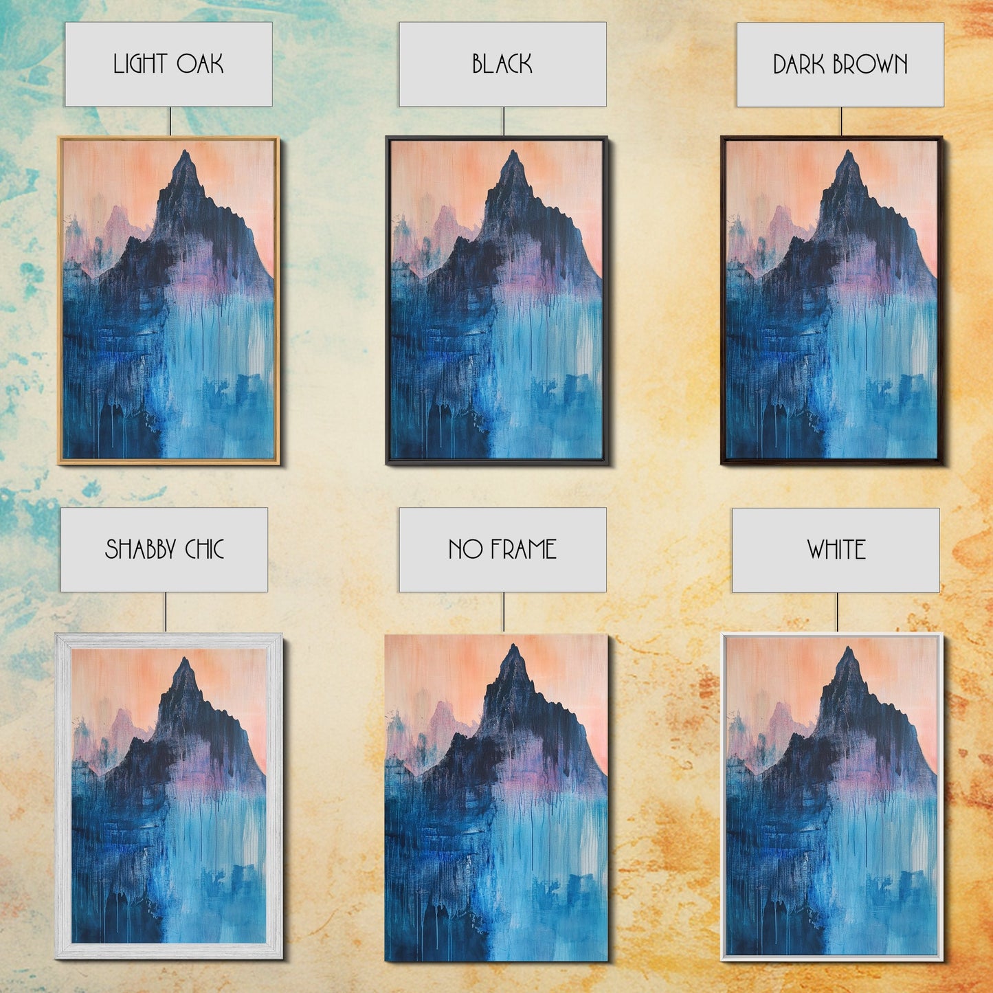 Mystic Peak, Smoky Mountain Art, Landscape Painting, Moody Art, Mountain Painting, Canvas Print, Rustic Decor, Bedroom Art