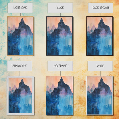 Mystic Peak, Smoky Mountain Art, Landscape Painting, Moody Art, Mountain Painting, Canvas Print, Rustic Decor, Bedroom Art