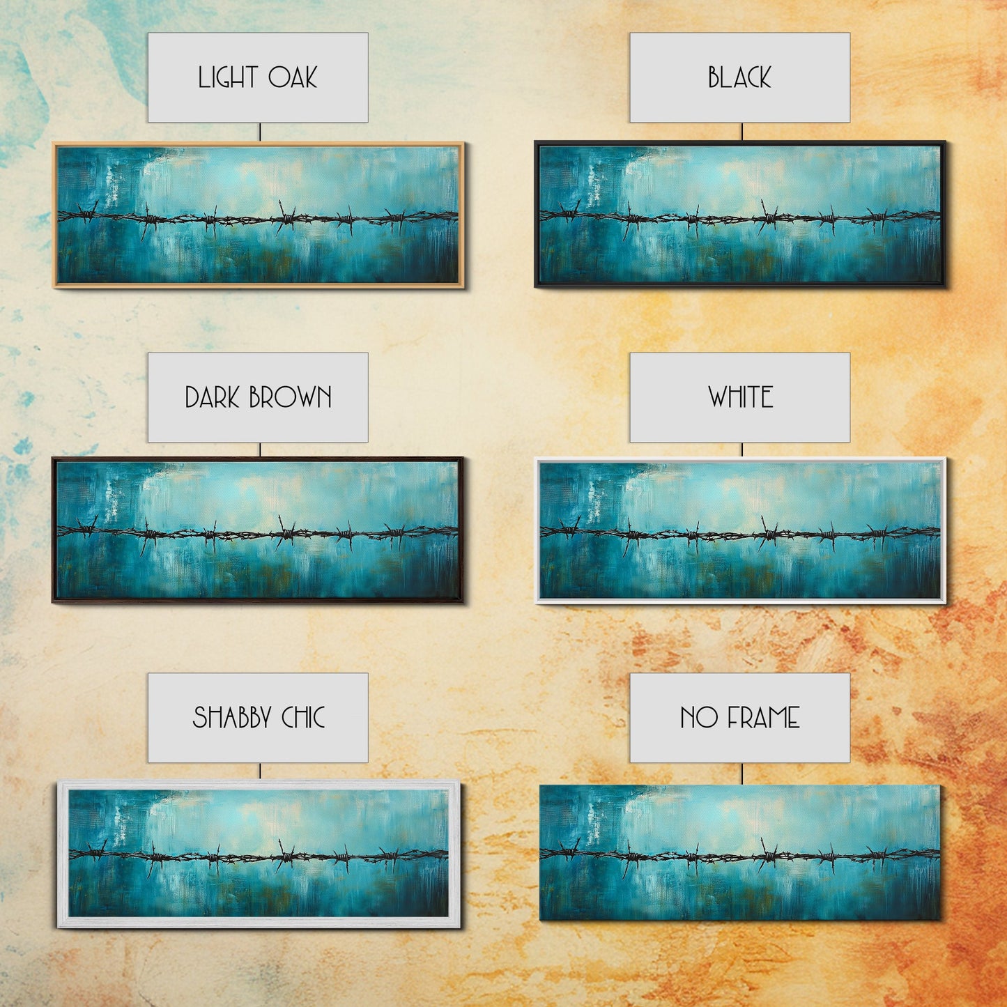 Barbed Wire Minimalist Painting, Blue and Black Modern Wall Art, Industrial Urban Aesthetic, Bold Statement Office, Canvas Print