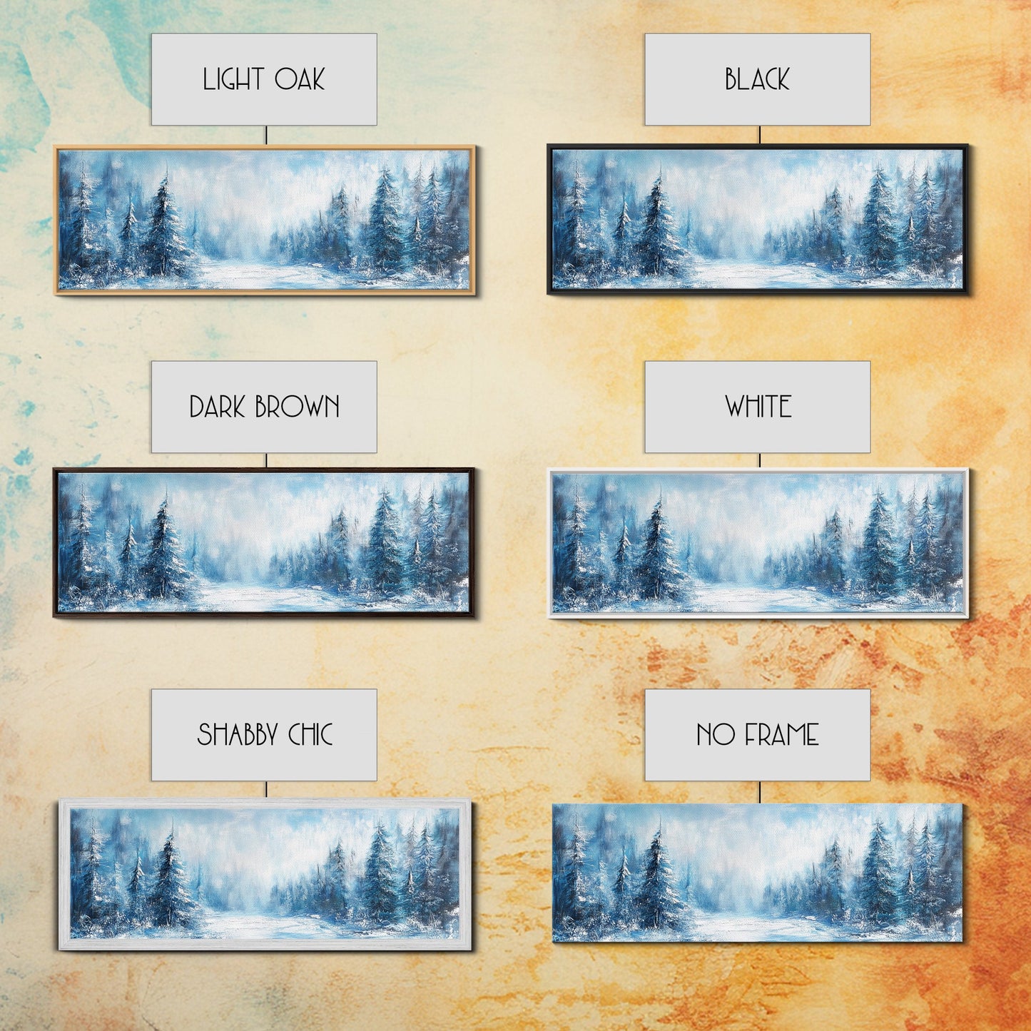 Winter Wonderland Framed Canvas Print, Snowy Forest Wall Art, Christmas Home Decor, Scandinavian Winter Art, Cozy Cabin Wall Art