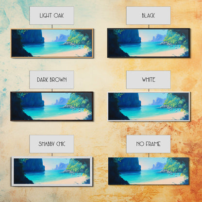 Hidden Beach Cove Canvas Print Tropical Landscape Wall Art Coastal Nature Decor Living Room Office Relaxing Ocean Gift