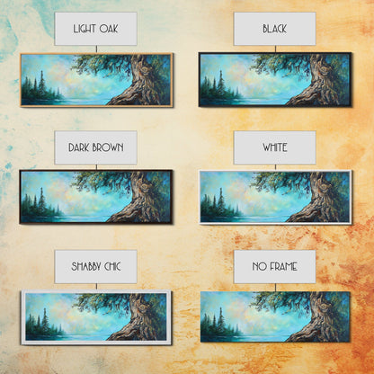 Ancient Tree Serenity Canvas Print Majestic Nature Painting Mystical Forest Art Peaceful Landscape Large Wall Art Living Room