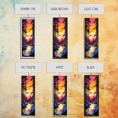 Forest Sunset, Tranquil Nature Art, Woodland Canvas Print, Boho Wall Decor, Autumn Home Art, Living Room Wall Art, Cozy Decor