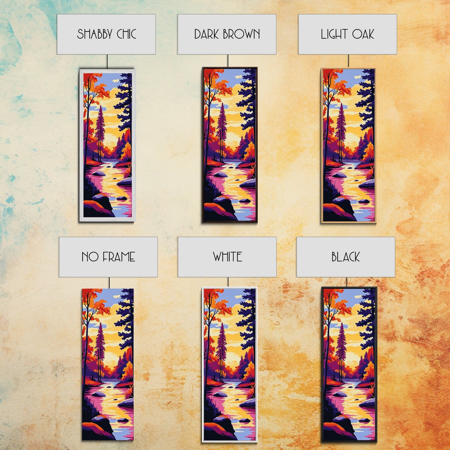 Autumn River, Forest Wall Art, Cozy Fall Decor, Nature Canvas Print, Cabin Home Art, Rustic Living Room Decor, Landscape Art