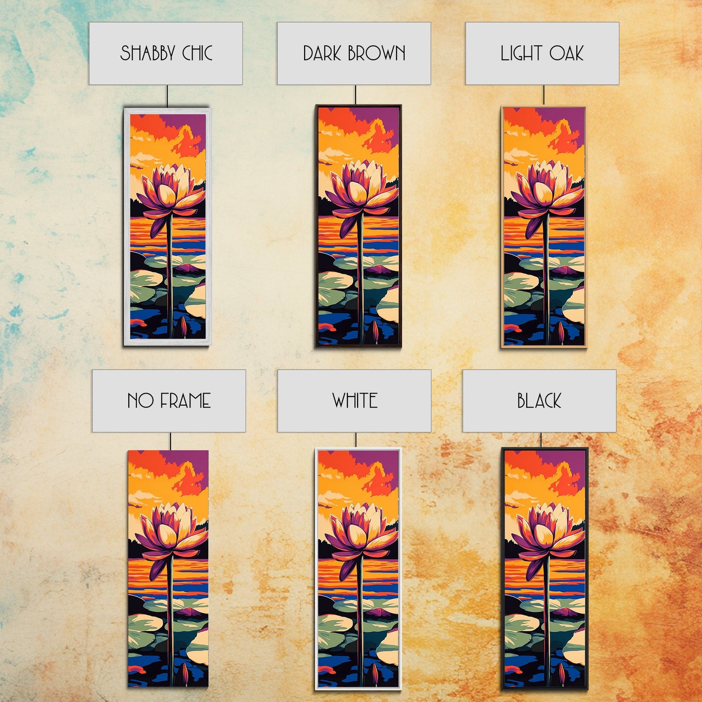 Water Lily, Serene Lake, Nature Art, Framed Canvas Print, Zen Home Decor, Peaceful Wall Art, Meditation Room Print, Botanical Painting