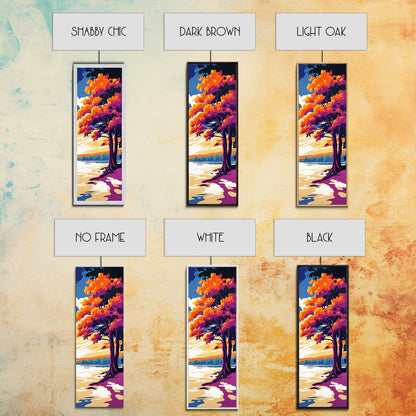 Tree, Orange Leaves, River, Reflection, Canvas Print, Fall Landscape, Rustic Decor, Cabin Wall Art, Vibrant Autumn Art, Office Wall Art