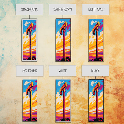 Sonnenuntergang mit dem Turmhammer, gerahmter Leinwanddruck, Fantasiekunstwerk, ausdrucksstarke abstrakte Dekoration, eindrucksvoller Wohnakzent, einzigartige Wandkunst, Geschenkidee