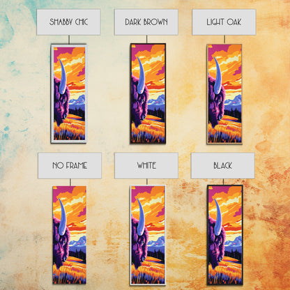 Buffalo Sunset, Western, Bold, Majestic, Canvas Print, Wildlife Wall Art, Rustic Decor, Man Cave Art, Nature Lover Gift, Bold Colors