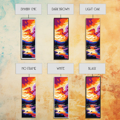 Canyon Sunset Scene, Vibrant Nature Wall Art, Desert Landscape Print, Warm Color Home Decor, Living Room Art, Framed Canvas Print