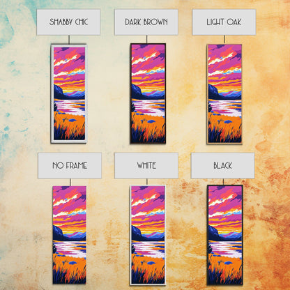 Mountain Sunset, Lake Reflection, Vibrant Landscape Art, Nature Print, Modern Cabin Decor, Living Room Wall Art, Canvas Print