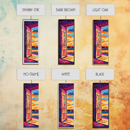 Rustic Open Door, Countryside Art, Cozy Home Decor, Framed Canvas Print, Warm Sunset, Modern Boho, Entryway Art, Warm Earthy Palette