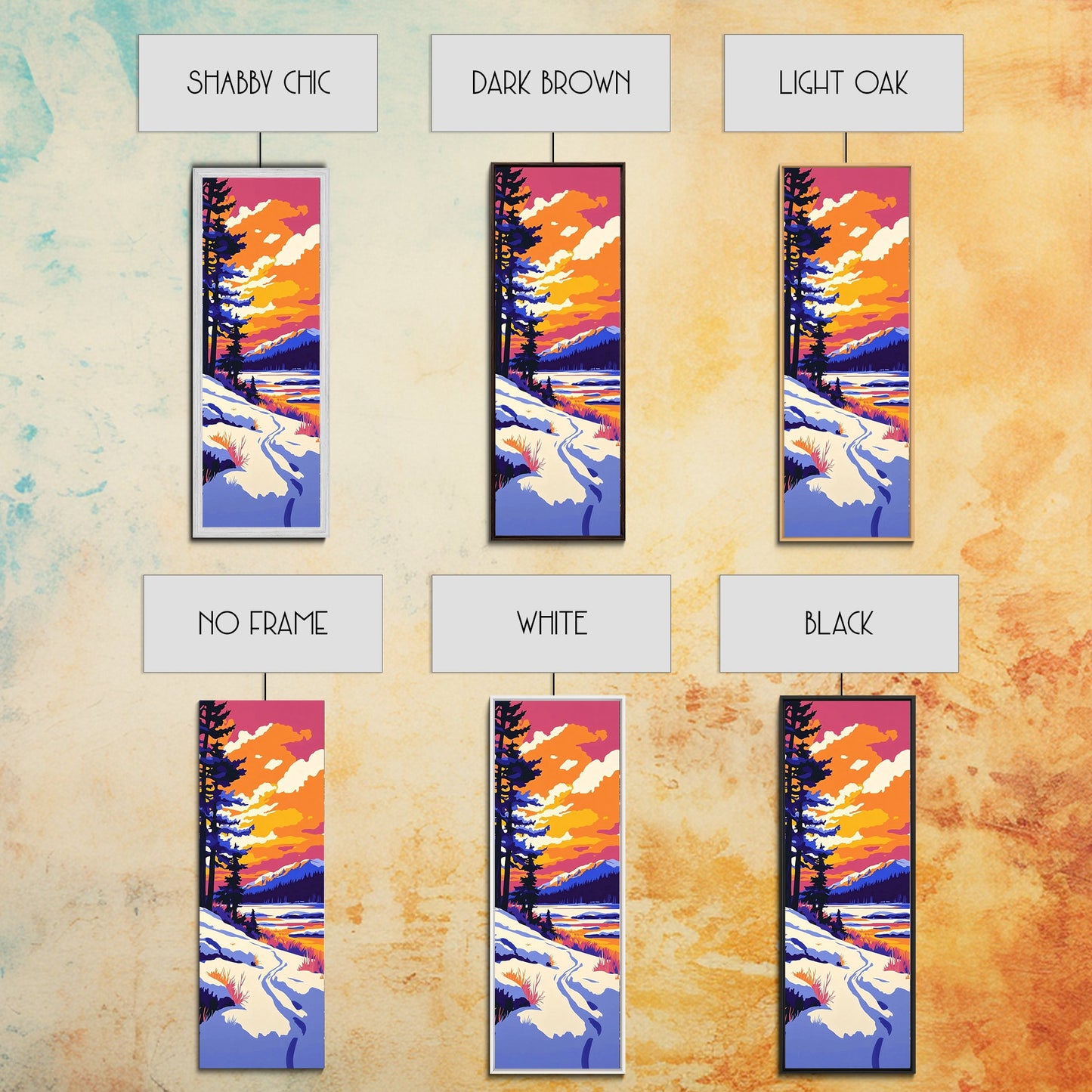 Winter Wonderland, Snowy Landscape, Mountain Art, Framed Canvas Print, Rustic Lodge Decor, Nature Painting, Seasonal Wall Art