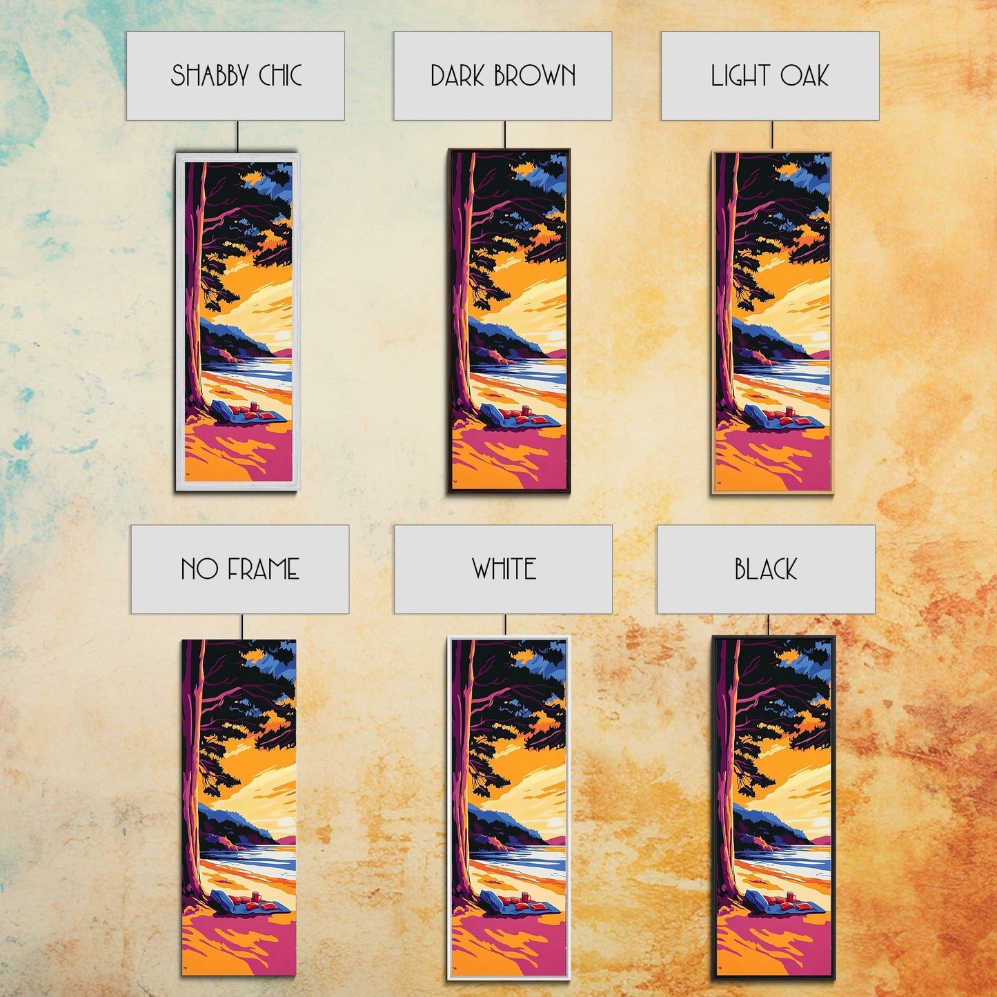 Coastal Retreat, Sandy Beach Scene, Relaxing Sunset View, Ocean Wall Art, Vacation Home Decor, Canvas Print, Tropical Style