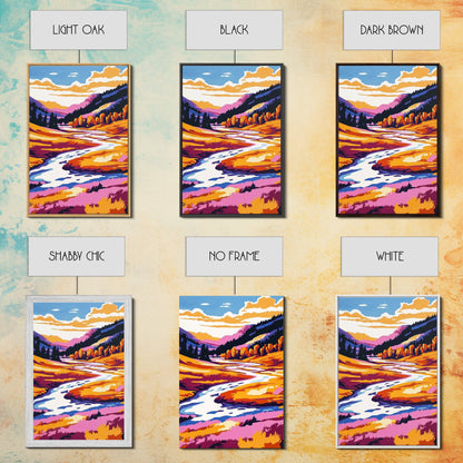 Autumn River, Valley, Canvas Print, Vibrant Fall Landscape, Cabin Wall Decor, Warm Color Palette, Nature Lover Gift, Cozy Home Wall Art