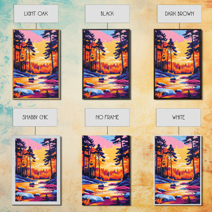 Autumn Forest, Golden Trees, Reflections On Water, Fall Landscape, Canvas Print, Cozy Home Decor, Warm Tones, Seasonal Wall Art