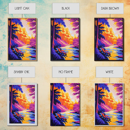 Enchanted River, Fantasy Landscape, Bright Colors, Nature Inspired, Canvas Print, Mystical Forest Art, Living Room Wall Art