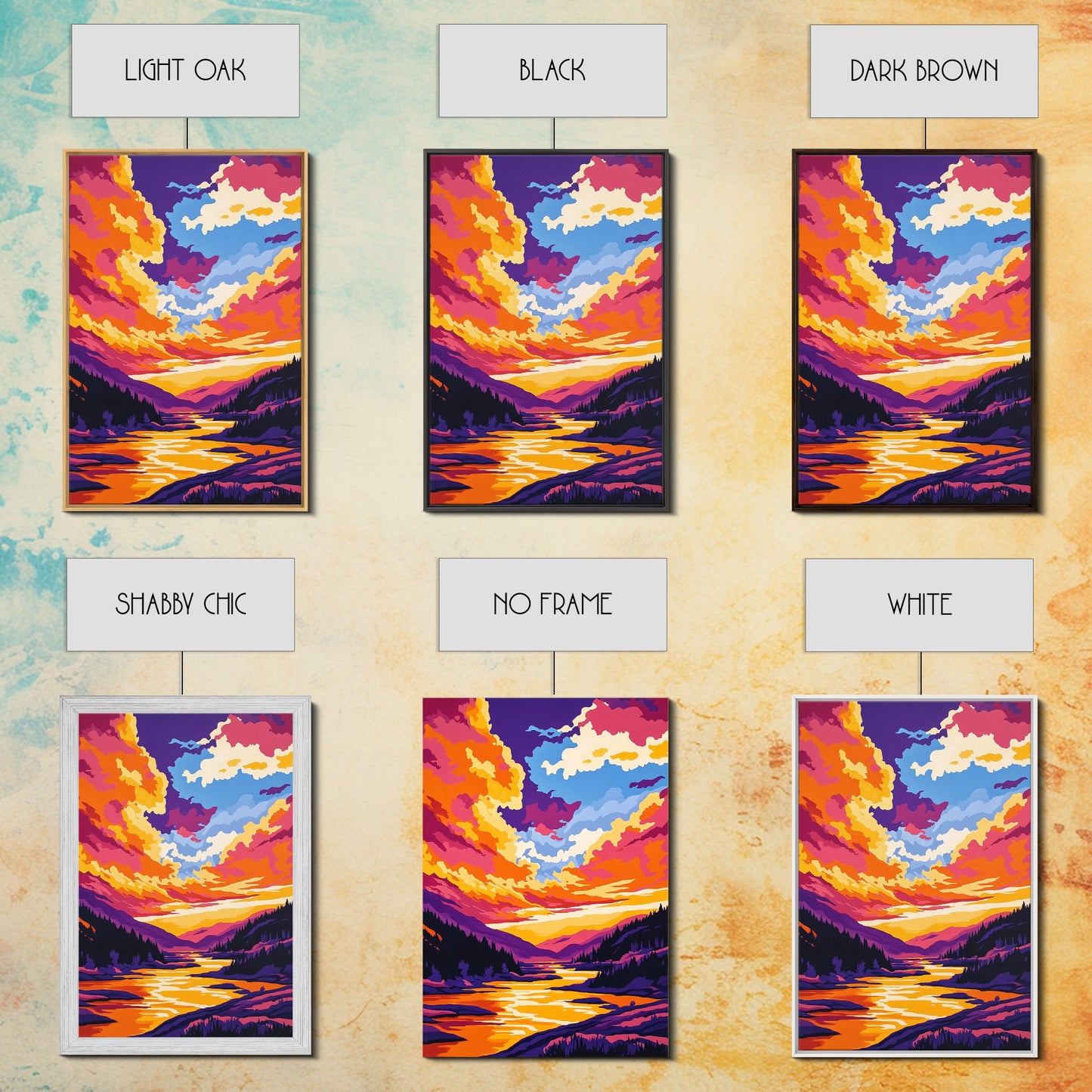 Alpine Reflection, Mountain Lake, Vibrant Wilderness, Canvas Print, Cabin Decor, Nature Painting, Sunset Colors, Adventure Art