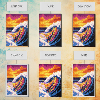 Ocean Wave, Surf Art, Coastal Canvas, Vibrant Seascape, Beach House Decor, Large Canvas Print, Modern Beach Wall Art