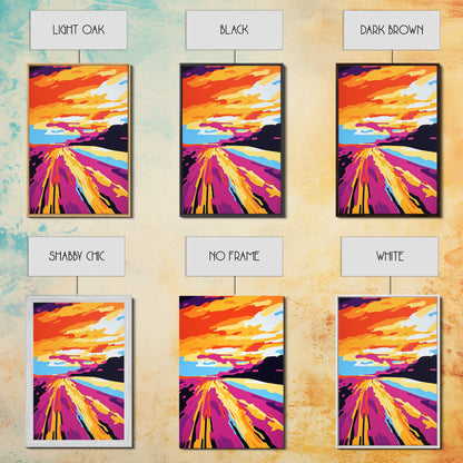 Desert Road, Sunset, Adventure, Canvas Print, Southwest Landscape, Travel Wall Art, Wanderlust Decor, Road Trip, Boho Home Style