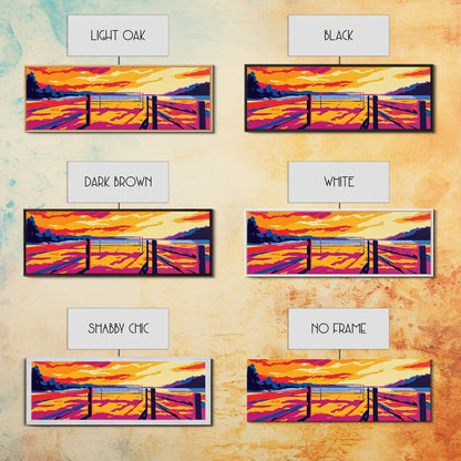 Beach Volleyball, Sunset Art, Tropical Wall Decor, Vibrant Home Design, Canvas Print, Living Room Wall Art, Summer Sports Poster