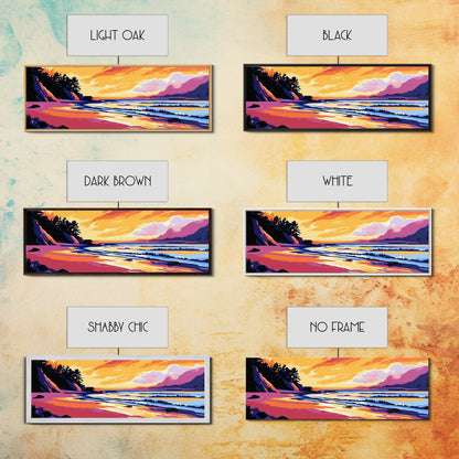 Ocean Waves, Beach Sunset, Coastal Serenity, Seaside Home Decor, Canvas Print, Relaxing Living Room Wall Art, Vibrant Nature Art