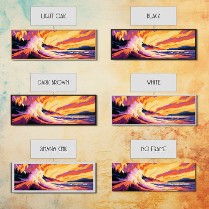 Ocean Wave, Surf Art, Coastal Home Decor, Beach Vibes, Framed Canvas Print, Tropical Wall Art, Modern Seascape, Large Wall Art