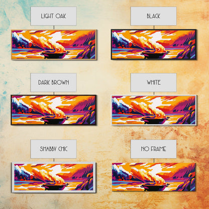 Campfire, Mountain Sunset, Wilderness Art, Canvas Print, Outdoor Enthusiast Gift, Rustic Decor, Living Room Wall Art, Warm Tones