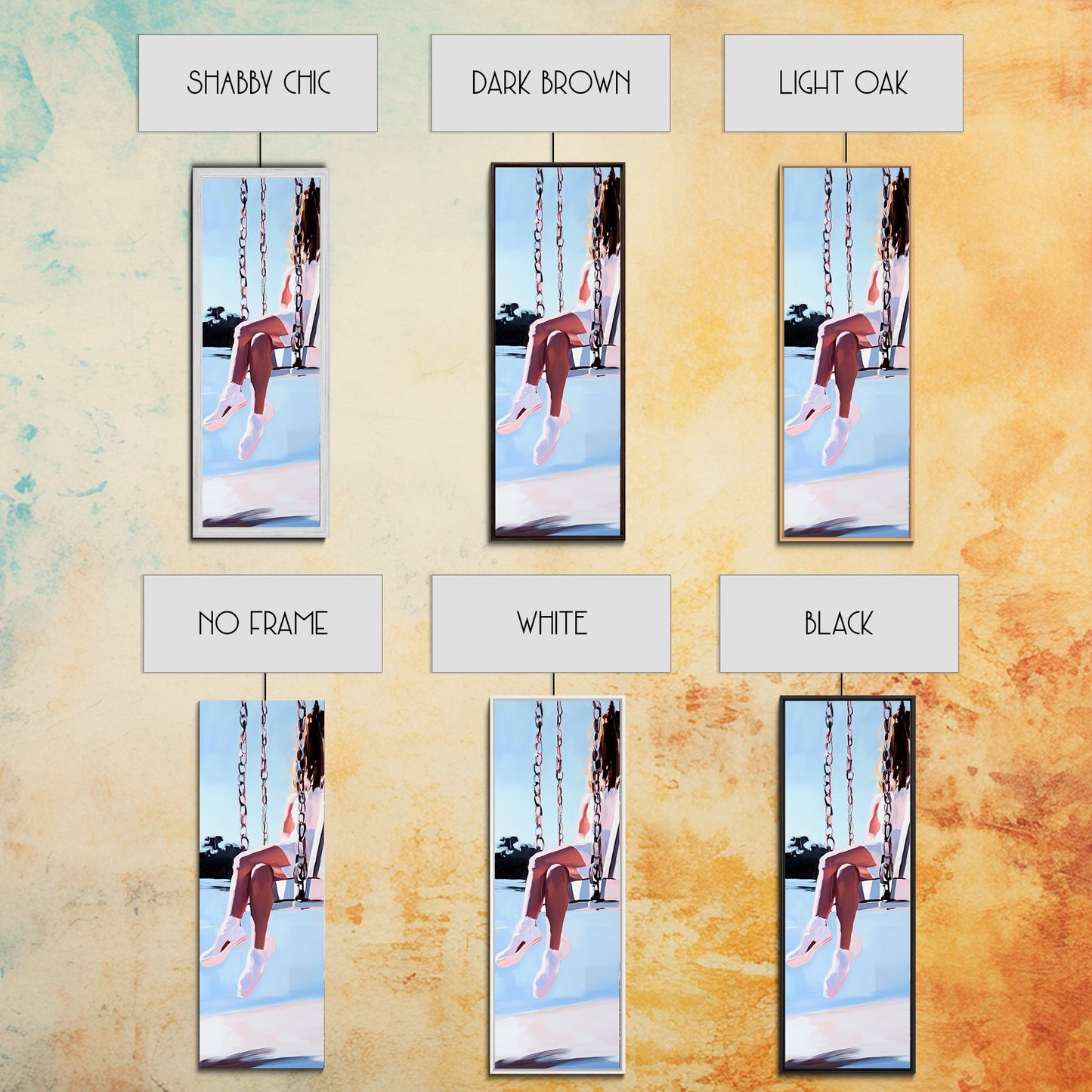 Girl on Swing, Soft Pastel Art, Minimalist Decor, Canvas Print, Whimsical Wall Art, Bedroom Aesthetic, Contemporary Art, Dreamy Home