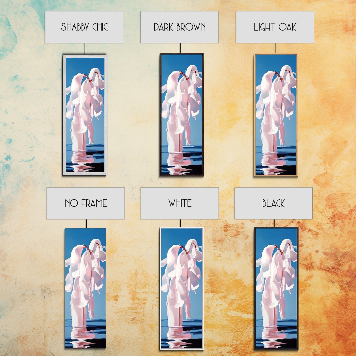 Abstract Floral Art, Soft Pink Flowers, Modern Minimalist Decor, Elegant Botanical Painting, Bedroom Wall Art, Canvas Print