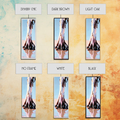 Tree trunk Coastal Home Decor, Blue Sky Painting, Seaside Aesthetic, Living Room Art, Canvas Print, Housewarming Gift