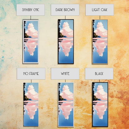 Pink Sky, Sunset Landscape, Coastal Art, Modern Wall Art, Minimalist Decor, Boho Aesthetic, Bedroom Art, Framed Canvas Print, Gift Idea