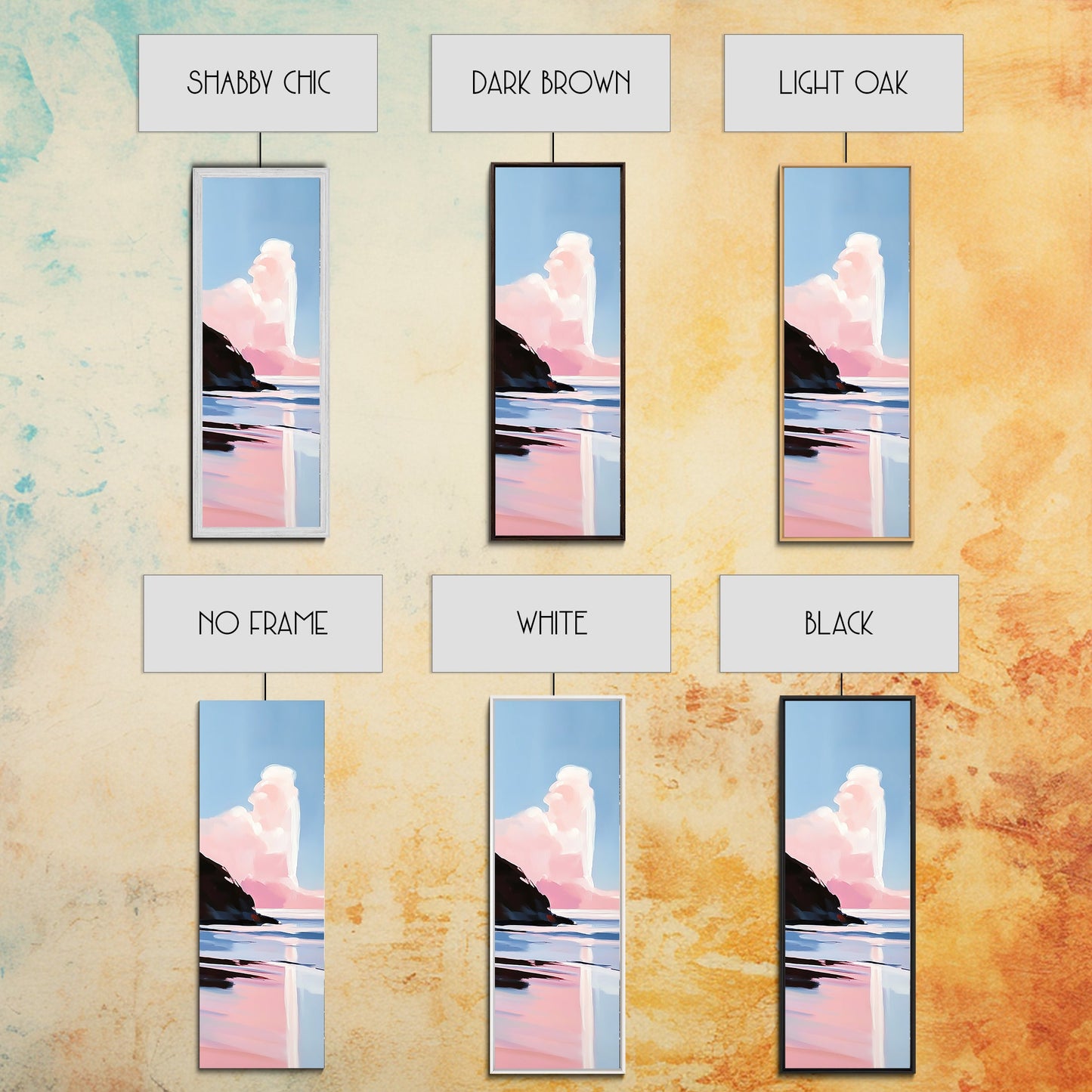 Pink Cloud, Dreamy Landscape, Soft Color Art, Aesthetic Sky, Boho Home Decor, Tranquil Seascape, Bedroom Wall Art, Framed Canvas Print