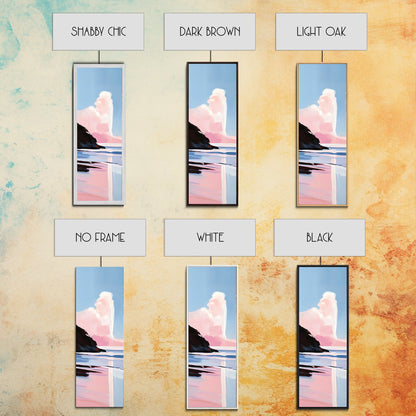 Pink Cloud, Dreamy Landscape, Soft Color Art, Aesthetic Sky, Boho Home Decor, Tranquil Seascape, Bedroom Wall Art, Framed Canvas Print