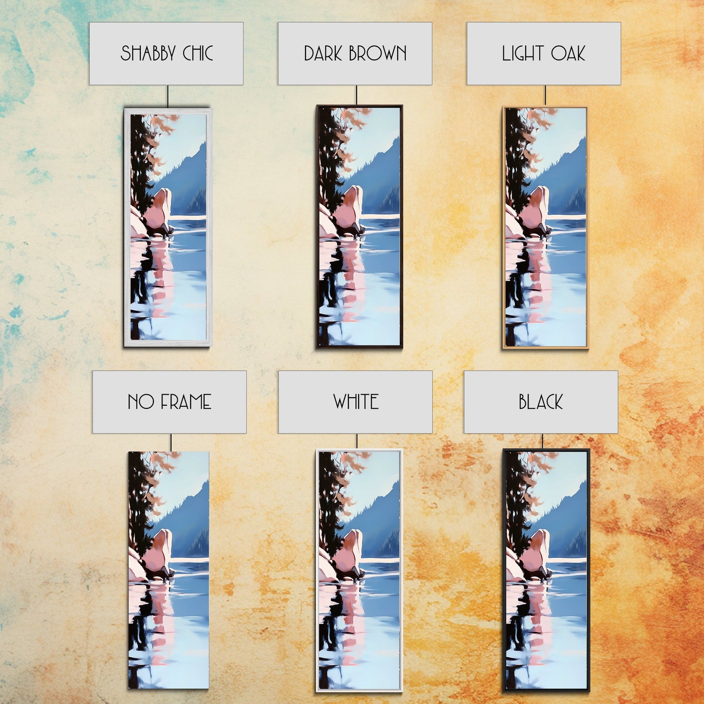 Reflective Landscape, Framed Canvas Print, Surreal Wall Art, Contemporary Home Decor, Living Room Wall Art, Minimalist Coastal Vibes