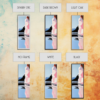 Scenic Lakeside, Moody Landscape, Framed Canvas Print, Nature Art, Soft Earthy Colors, Living Room Wall Art, Modern Minimalist