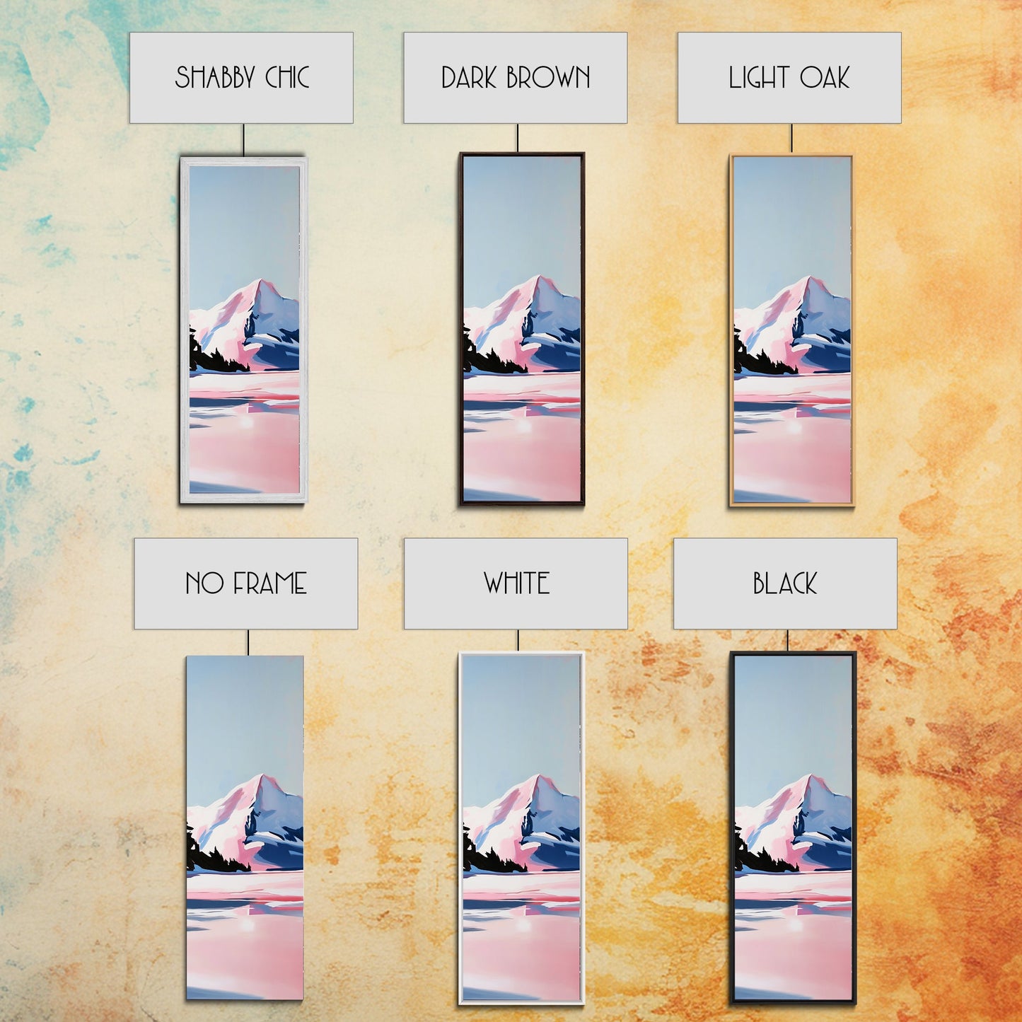 Winter Landscape, Snowy Mountain, Framed Canvas Print, Contemporary Wall Art, Minimalist Aesthetic, Living Room Wall Art