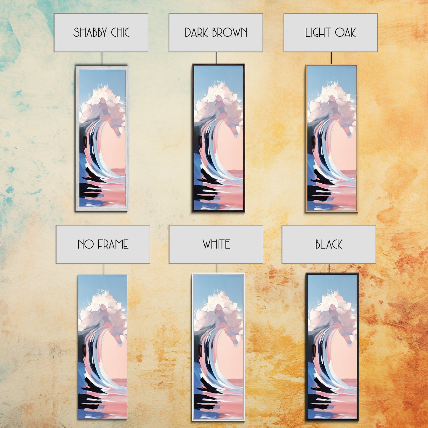 Pink Wave, Ocean Motion, Abstract Surf, Framed Canvas Print, Coastal Wall Art, Living Room Wall Art, Minimalist Aesthetic, Beach Vibes