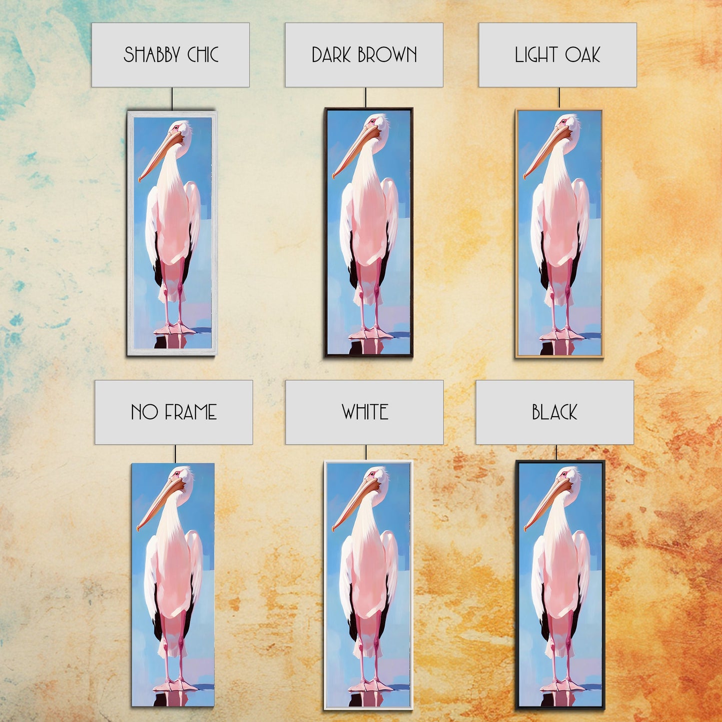 Pelican, Coastal Bird, Modern Beach Art, Nautical Home Decor, Ocean Animal, Boho Wall Art, Seaside Theme, Framed Canvas Print