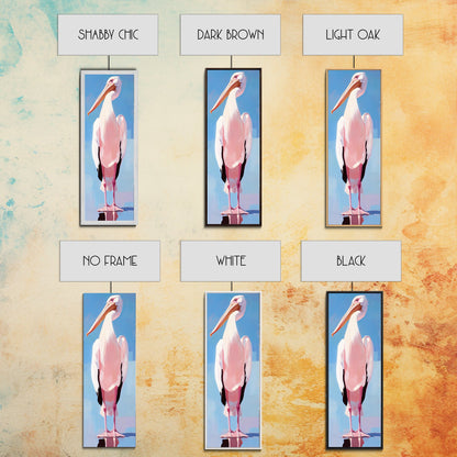 Pelican, Coastal Bird, Modern Beach Art, Nautical Home Decor, Ocean Animal, Boho Wall Art, Seaside Theme, Framed Canvas Print