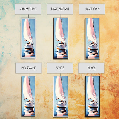 Sailboat Reflection, Nautical Painting, Coastal Wall Art, Canvas Print, Ocean Lover Gift, Modern Seascape, Beach House Decor