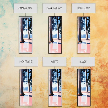 Kiefern, Waldspiegelungen, Ruhige Naturszene, Gerahmter Leinwanddruck, Minimalistische Landschaft, Wandbild mit Waldmotiv, Naturdekoration