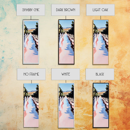 Weinbergweg, sanfte Hügel, ländliches Weinland, Leinwanddruck, naturnahe Wandkunst, elegante Landschaft, idyllische Naturszene